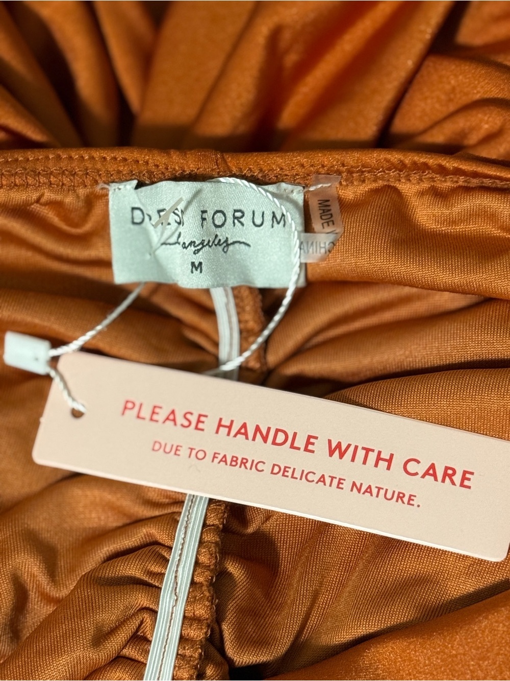 Dress Forum Burnt Orange Halter Cowl Neck Ruched Dress - Picture 6 of 7